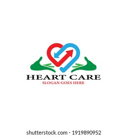 Simple heart care logo template