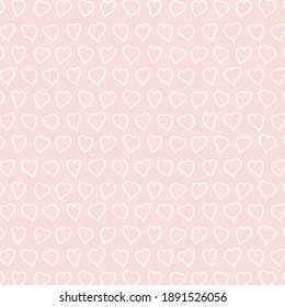 Simple heart design. Seamless repeat featuring off white hearts on a soft pink background. Great for fabric, background, backdrop, scrapbooking and a lot of other projects. 