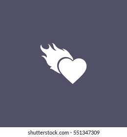 simple heart fire icon