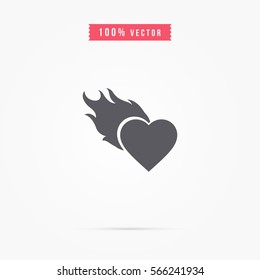 simple heart fire icon