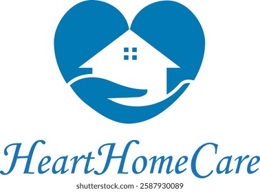 Simple heart, hand and house