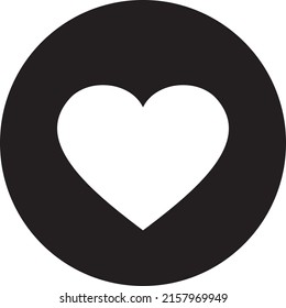 Un simple icono cardíaco en el icono del vector plano de círculo negro