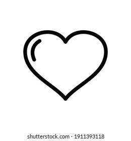 Simple Heart Icon With Black And White Outline Style