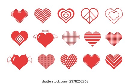 Simple Heart Icon Element Set