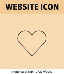 Un ícono de corazón simple sobre un fondo de melocotón con un encabezado de Sitio web