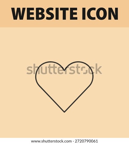 A simple heart icon on a peach background with a website header