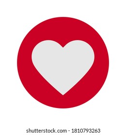 Icono de corazón simple sobre fondo blanco