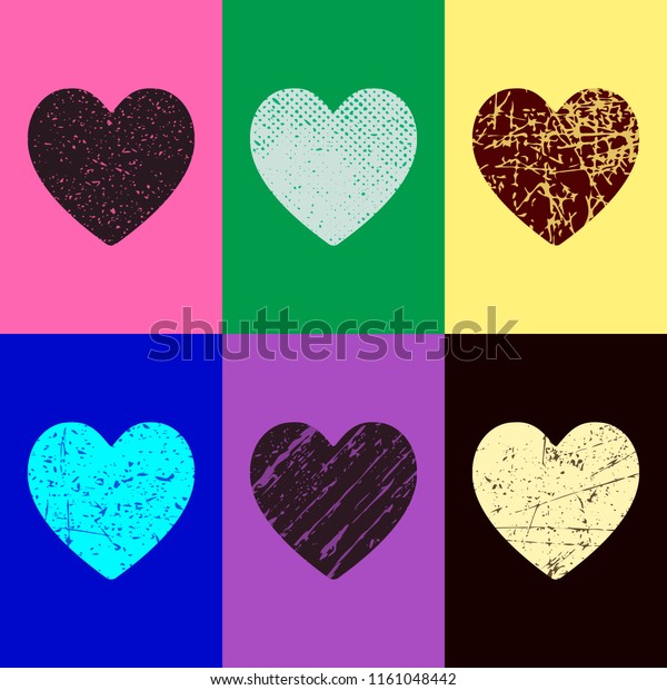 Simple Heart Icon Pop Art Style Stock Vector Royalty Free