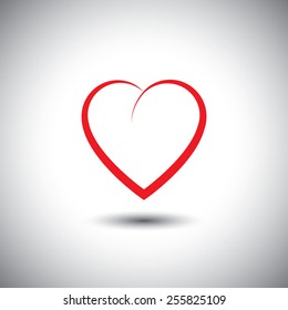 simple heart icon representing love emotion - vector icon. This also represents passion, romance, friendship, relationship, bonding, compassion, empathy