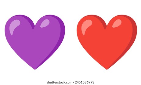 Simple Heart icon in white background 