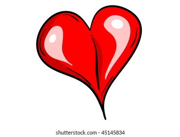 Simple heart isolated on the white.