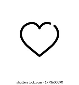 Icono de línea de corazón simple en el fondo.
