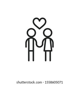 Simple heart line icon. Stroke pictogram. Vector illustration isolated on a white background. Premium quality symbol. Vector sign for mobile app and web sites.