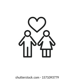 Simple heart line icon. Stroke pictogram. Vector illustration isolated on a white background. Premium quality symbol. Vector sign for mobile app and web sites.