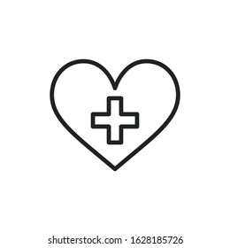 Simple heart line icon. Stroke pictogram. Vector illustration isolated on a white background. Premium quality symbol. Vector sign for mobile app and web sites.