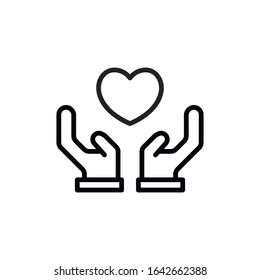 Simple heart line icon. Stroke pictogram. Vector illustration isolated on a white background. Premium quality symbol. Vector sign for mobile app and web sites.