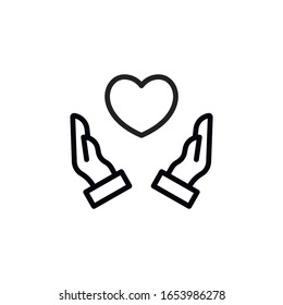 Simple heart line icon. Stroke pictogram. Vector illustration isolated on a white background. Premium quality symbol. Vector sign for mobile app and web sites.