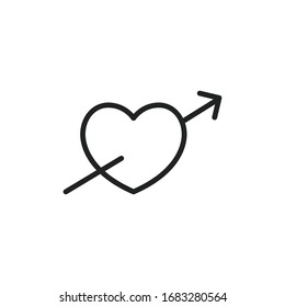 Simple heart line icon. Stroke pictogram. Vector illustration isolated on a white background. Premium quality symbol. Vector sign for mobile app and web sites.