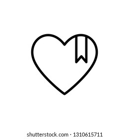 Simple Heart Line Ribbon. Can use for icon or logo