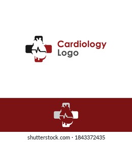 Plantilla de diseño de logotipo de corazón simple, plantilla de diseño de logotipo de corazón para cardiología
