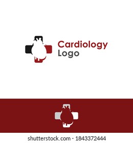 Plantilla de diseño de logotipo de corazón simple, plantilla de diseño de logotipo de corazón para cardiología