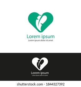 Simple Heart love concept logo vector design template