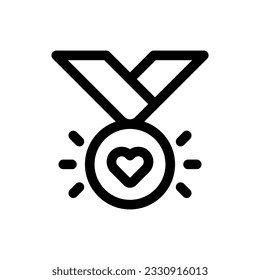 Simple Heart Medal icon. The icon can be used for websites, print templates, presentation templates, illustrations, etc
