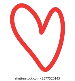 Simple heart outline design vector
