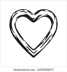Icono simple de contorno cardíaco. Símbolo de amor vectorial. Ilustración vectorial cardíaca moderna de color negro.	