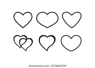 Simple heart outline icon. Vector love symbol Love Heart icon set. for mobile concept and web design. vector illustration