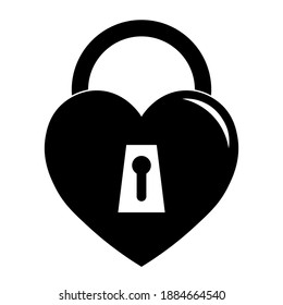 Simple ilustración del icono del candado de corazón para el Día de San Valentín