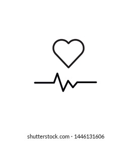 Simple heart rate line icon. Stroke pictogram. Vector illustration isolated on a white background. Premium quality symbols. Vector sign for mobile app and web sites.