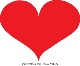 Simple heart in red white background