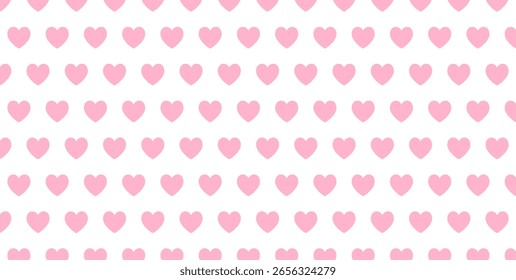 Forma cardíaca simples padrão sem emenda no arranjo diagonal. Amor e tema romântico fundo vetor papel de parede.