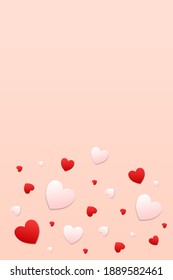 Forma cardíaca sencilla con colores blanco y rojo sobre fondo naranja. Para plantillas, ilustraciones, afiches o banners.