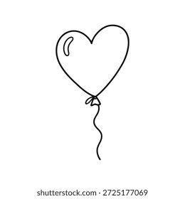Vector de globo en forma de corazón simple