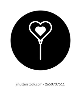 Simples coração em forma de ícone pirulito ilustração para dia dos namorados doce amor e design de afeto