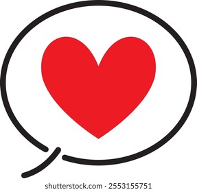 Ilustración de burbuja de discurso de corazón simple