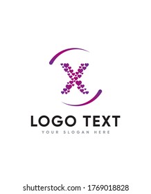 A simple heart style letter type X logo template, Vector logo for business and company identity 