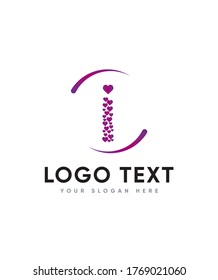 A simple heart style letter type I logo template, Vector logo for business and company identity 