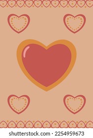 Simple heart theme letter template, flyer, invitation letter. Valentine's Day