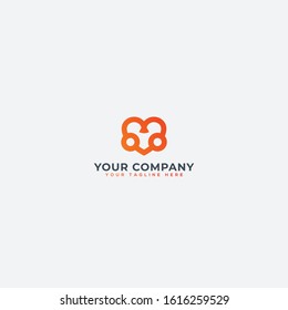 simple heart and two peoples logo