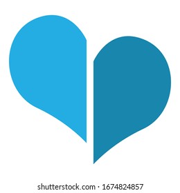 Simple Heart Vector Design in Blue