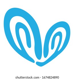 Simple Heart Vector Design in Blue