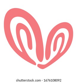 Diseño simple de vectores cardíacos en rosa