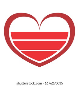 Simple Heart Vector Design in Red