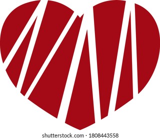 Simple Heart Vector Design in Red and White