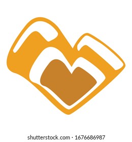 Diseño de vectores cardíacos simples en amarillo
