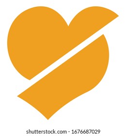 Simple Heart Vector Design in Yellow