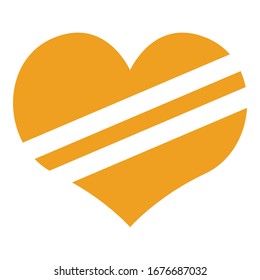 Simple Heart Vector Design in Yellow